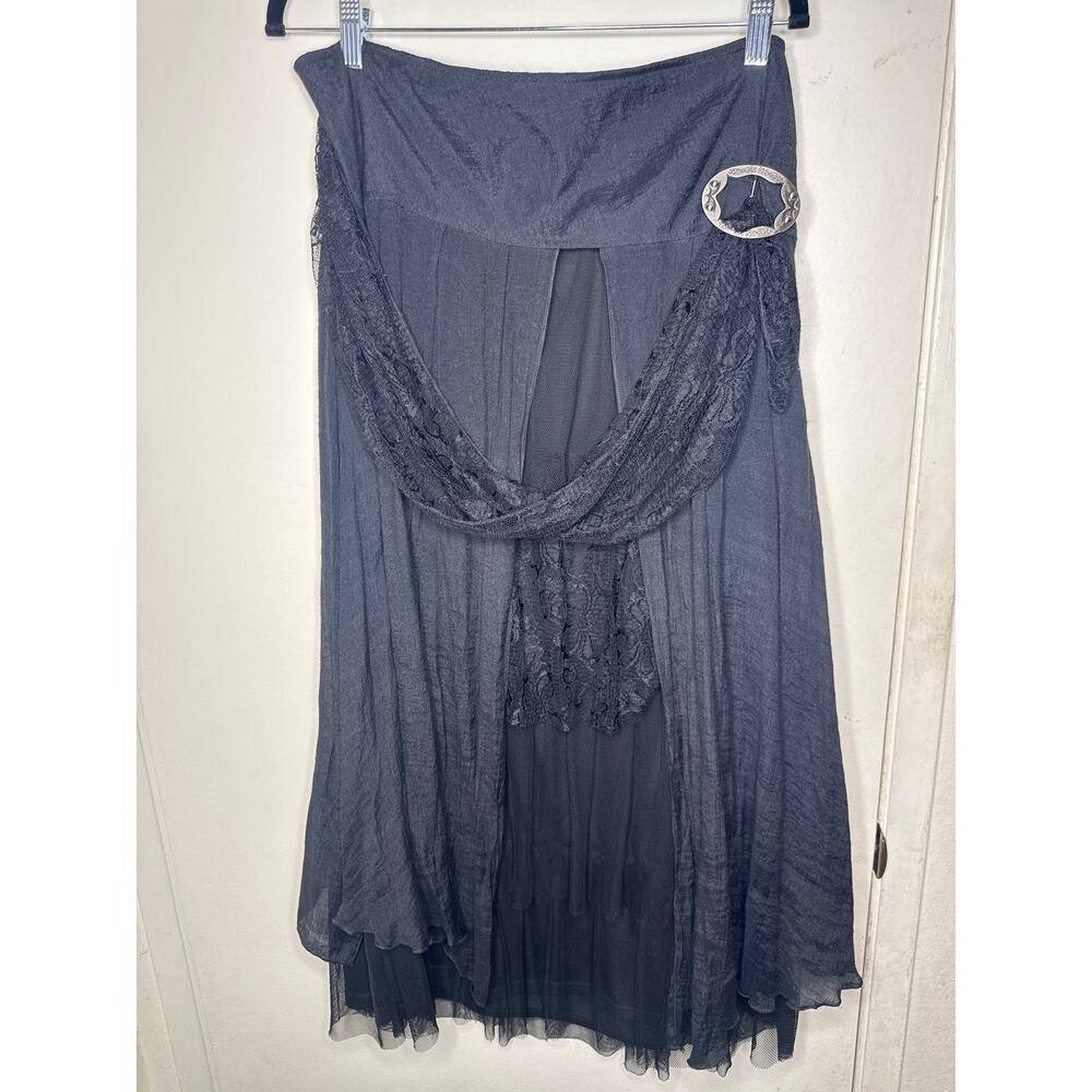 Y2K Pretty Angel black maxi skirt XL whimsy goth